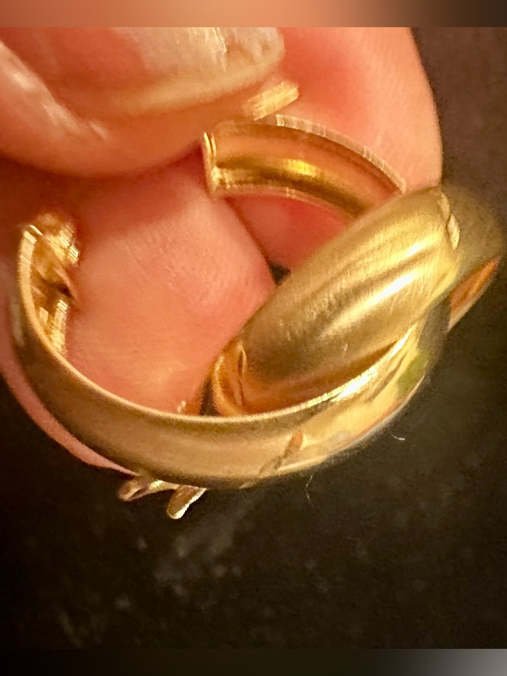 THICK WIDE 10K Solid Gold Hoop Earrings solid 10K thick hoops hoop earrings - Picture 5 of 11